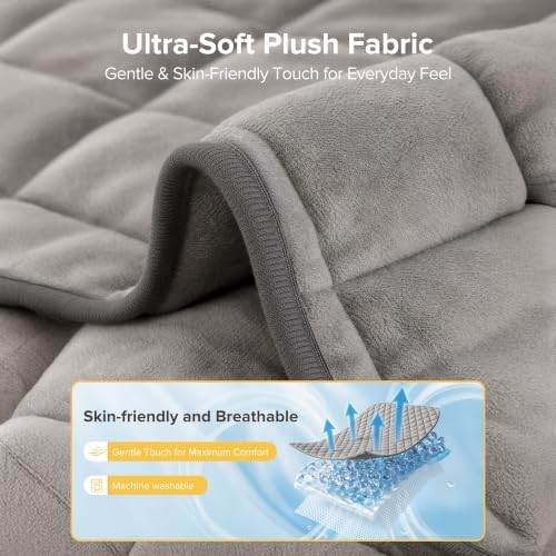 Weighted Heating Pad 7lbs, Heated Blanket for Back & Period Cramps 25"x30"