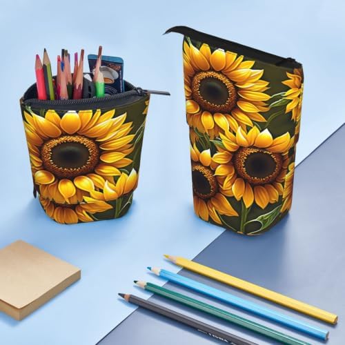 Sunflower Flowers Standing Pencil Case