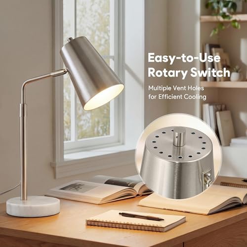 VONLUCE Desk Lamp with LED Bulb, Adjustable 20" Table Lamp for Home Office
