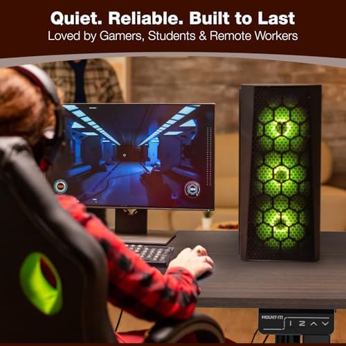 Mount-It! Motorized Standing Desk 40x24 – Height Adjustable Sit to Stand Desk for Home Office, Compact Ergonomic Workstation with Memory Presets, Black Frame with Hazelnut Woodgrain Top