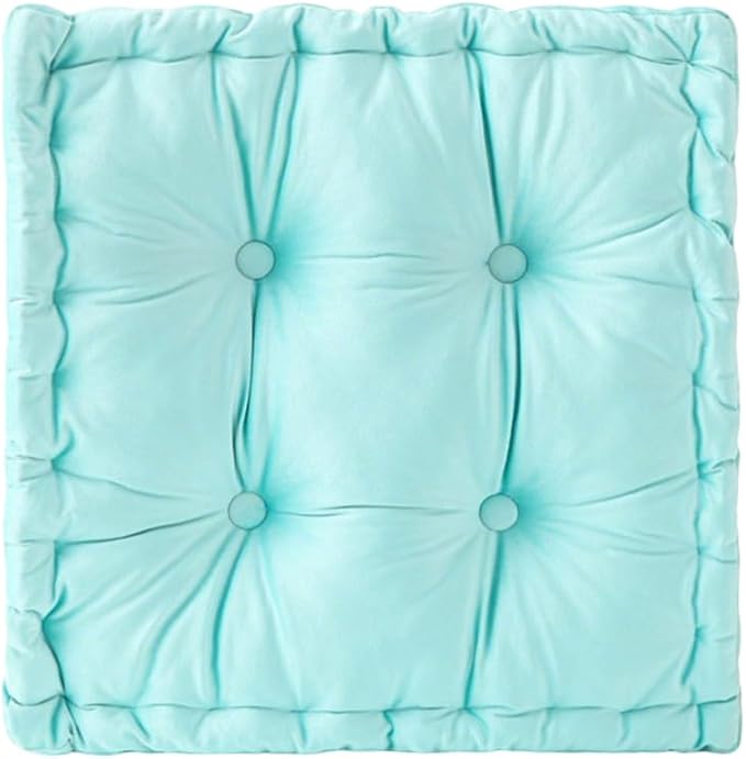 vctops Chair Cushion for Dining Chair, Soft Velvet Square Seat Cushion with Ties Cozy Indoor Chair Pad Cushion for Office Kitchen Dining Room (Lake Blue,16"x16")