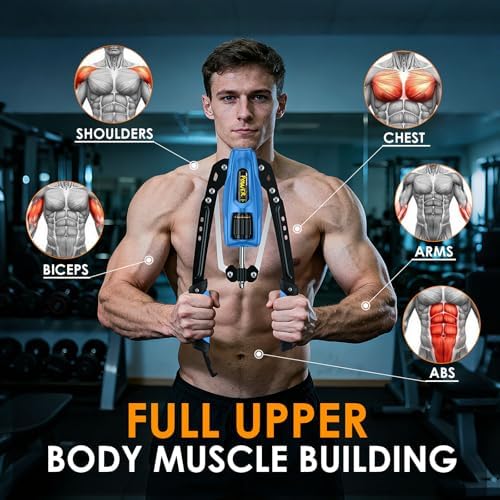 Twister Arm Exerciser - 22-440LBs Adjustable Resistance for Home Gym, Full Body Muscle Trainer for Chest, Shoulder & Arm Strength Building, Portable & Foldable