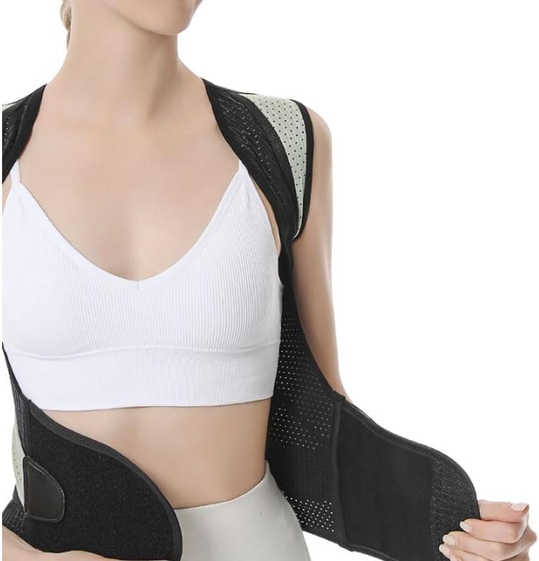 Adult Men Women's Shoulder Opening Invisible Comfortable Posture Correction Belt (D,2XL)