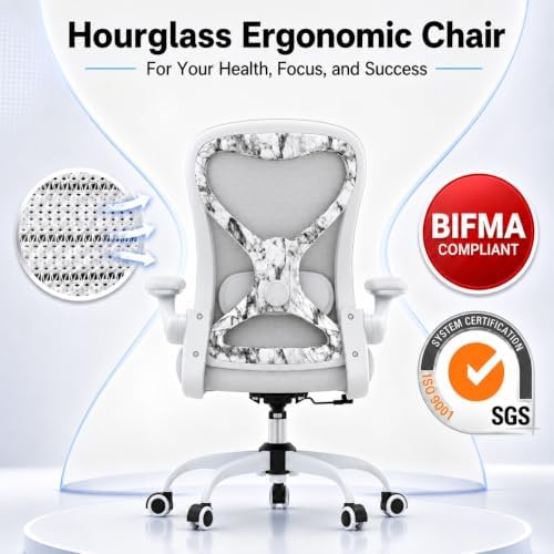 Ergonomic Home Office Chair, 4-Way Lumbar, Thick Cushion, 330LBS