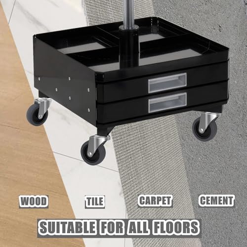 RILIDRI 3-Inch Swivel Stem Caster for Rubbermaid Mop Bucket Utility Cart, 7/16-Inch Stem Diameter Rubber Wheel Set of 4, Heavy Duty TPR Weber Grills Shop Vac Replacement Wheels