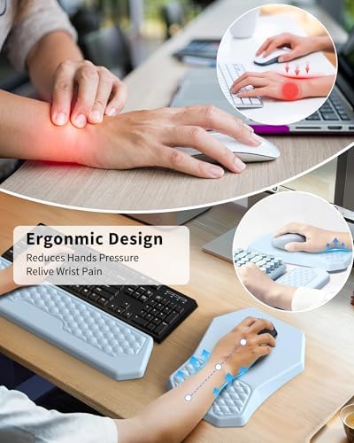 Ergonomic Mouse Pad with Wrist Rest Support for Carpal Tunnel Pain Relief