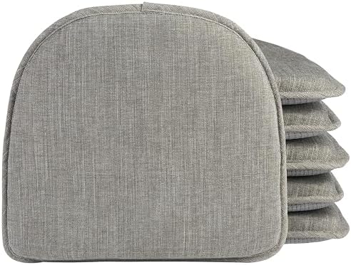 Klear Vu Raindrop The Gripper Non Slip Chair Cushions, Soft & Comfortable Seat Pad, Sitting Pillow for Kitchen, Dining or Office, 6 Count (Pack of 1), Salinger Gray