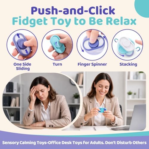 Fidget Sensory Toys for Adults: 3Pcs Magnetic Fidget Clicker Toy for Office
