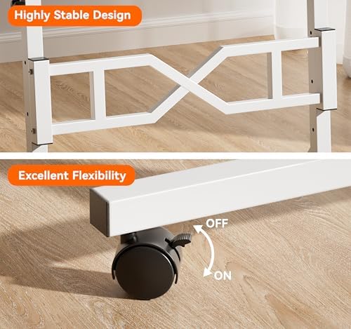 Oransail Small Standing Desk with Wheels, 29.5-45.3 Inch Adjustable Height