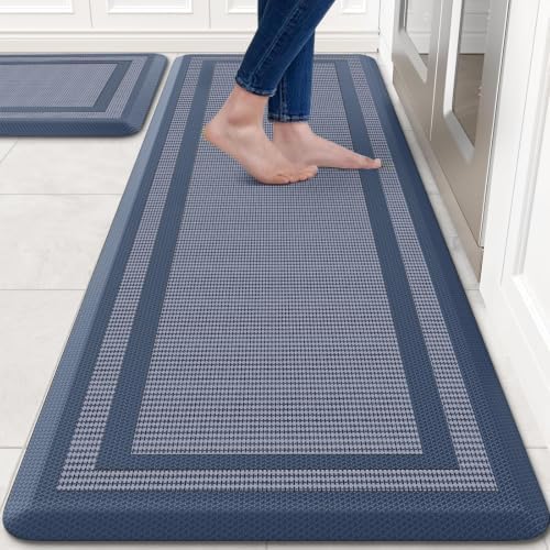 2PCS Kitchen Rugs Cushioned Anti-Fatigue Kitchen Mats Comfort Standing Mat