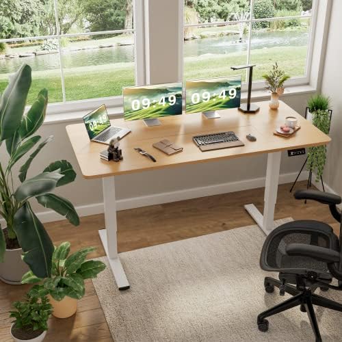 Furmax 63 Inches Electric Height Adjustable Standing Desk Home Office Desk