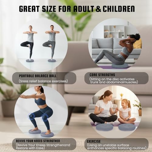 Wobble Cushion Core Balance Disc, Wiggle Seat with Inflation Pump