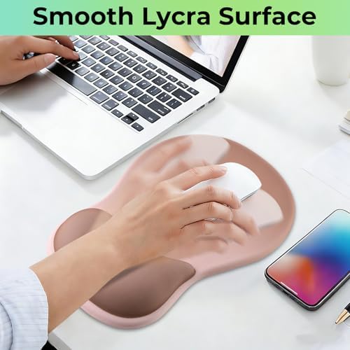 Gel Wrist Rest Mouse Pad, Ergonomic Mousepad with Wrist Support, Relieve Wrist Pain, Gaming Mousepad with Concave Design Cushion & Non-Slip PU Base, for Home Office Laptop Computer, Brown Gradient