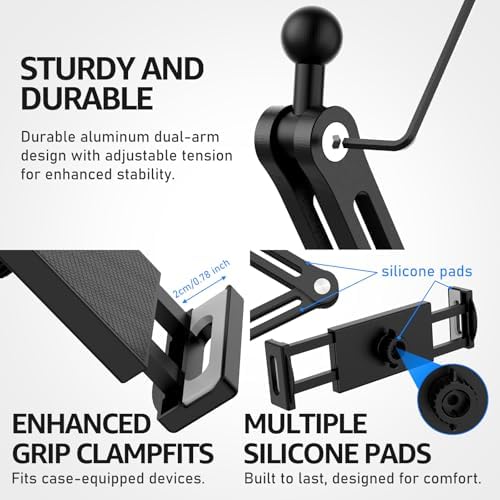 Urmust Dual Arm Tablet Wall Mount Ipad Holder, 4.7-13"