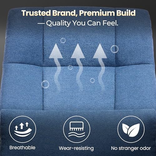 Big and Tall Office Chair with Kneading Massage, Comfy and Heavy Duty (Fabric Blue)