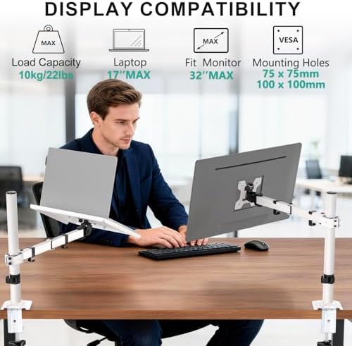 WALI Adjustable Laptop Desk Mount for 17 inch Notebook or 32 inch Screen