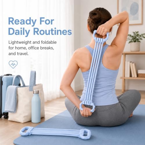 Figure 8 Resistance Band,15LB-120LB, 8 Level Adjustment Exercise Bands for Women & Men - Yoga Stretching Belt