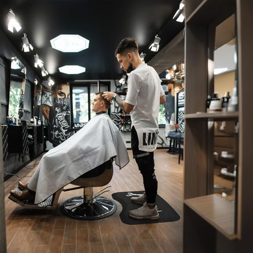 Anti Fatigue Salon Mat for Hair Stylist Anti-Slip Antique Series Salon & Barber Shop Chair Floor Mat (17''x32'' x 5/8'',Scissors)