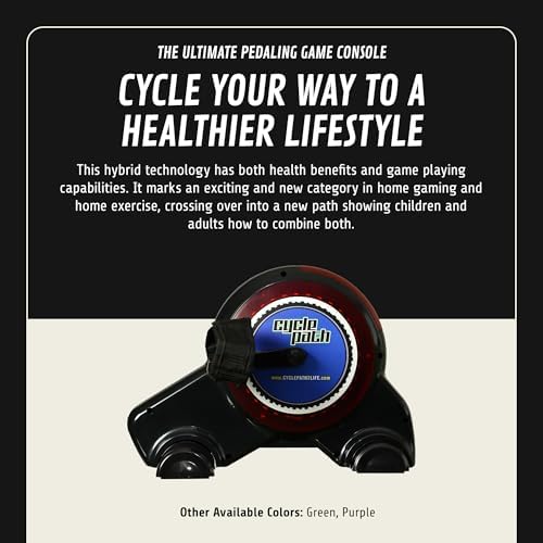 Interactive Stationary Exercise Bike for Kids & Adults – Motion Powered Fitness Device with 6 Games, Bluetooth App, Adjustable Resistance, USB Charging, Family Cardio Trainer