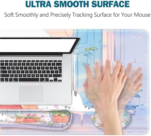 ToLuLu Extended Gaming Mouse Pad, Ergonomic Keyboard Mouse Wrist Rest Set