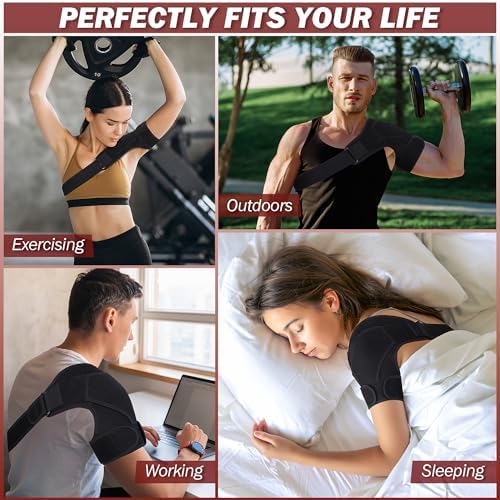 Shoulder Brace for Women Men, Rotator Cuff Support Brace for Pain Relief, L