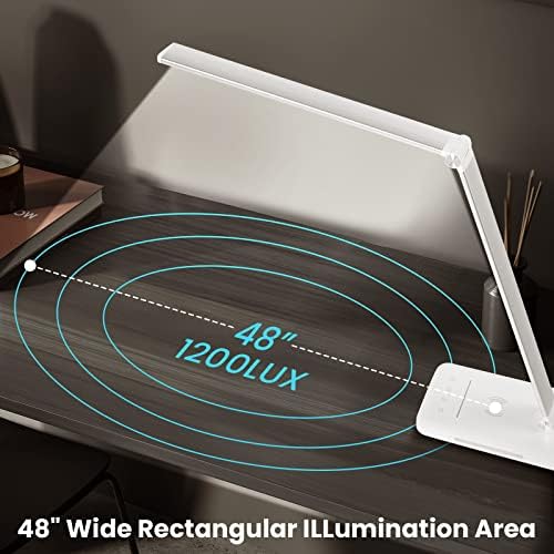LED Desk Lamp with Wireless Charger, USB Charging Port, Night Light