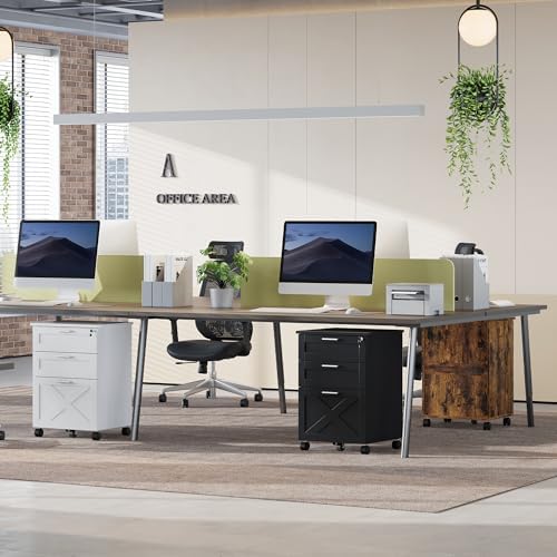 Garvee 3-Drawer Mobile File Cabinet with Lock, Under Desk Storage Drawers