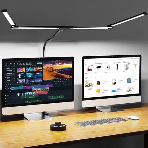 Desk Lamp, 24W Flexible Gooseneck Table Lamp with a Timing Function