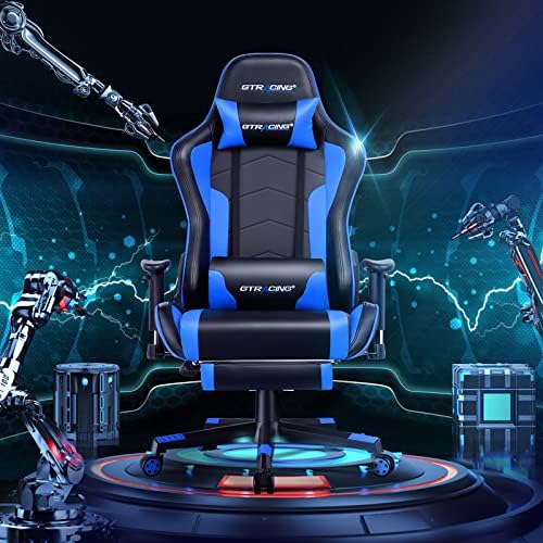 GTPLAYER Gaming Chair with Footrest Speakers Video Game Chair Bluetooth Music Heavy Duty Ergonomic Computer Office Desk Chair