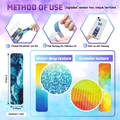 72 Pieces Anxiety Sensory Stickers with Storage Box - Sensory Stickers 2 Textured Surface - Fidget Strips for Office & Classroom Desk Adult & Teen Stress (Personality)