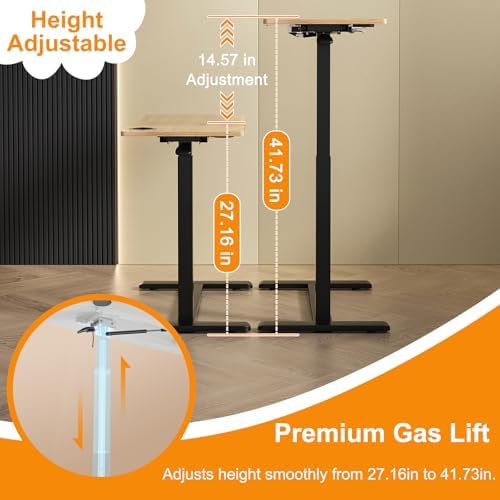 Ytaoka Height Adjustable Standing Desk with Wheels Foldable Standing Desk Mobile Tilting Laptop Desk Rolling Overbed Table for Home Office Bedroom Living Room