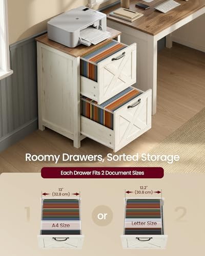 VASAGLE File Cabinet, 2-Drawer Filing Cabinet for Home Office