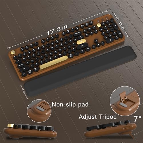 Colorful MPTOG Wireless Computer Keyboard and Mouse Combo (Black-Brown)