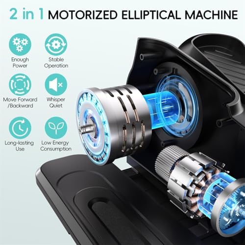 Under Desk Oval Machine, Morelax Oval Leg Exerciser for Elderly Assembly, Quiet Portable Electric Sit Pedal Exerciser with Resistance Band, Remote Control and 12 Adjustable Speeds