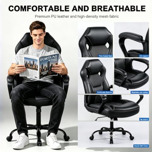 3 IN 1 Gaming Office Study Chair, Breathable Mesh Back Computer Desk Chair