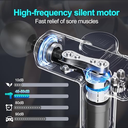 LEERCON Massage Gun Deep Tissue Mini Muscle Massager for Pain Relief, Grey