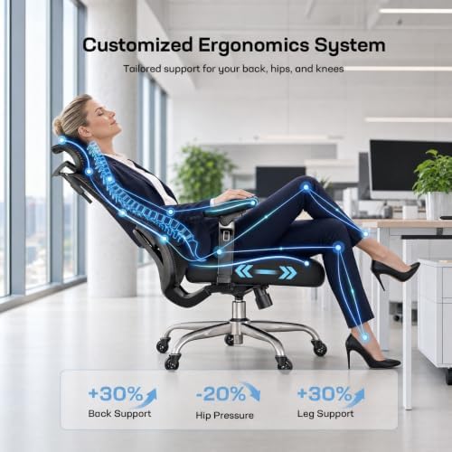 HUANUO Ergonomic Office Chair with 6D Armrests and Adjustable Seat Depth