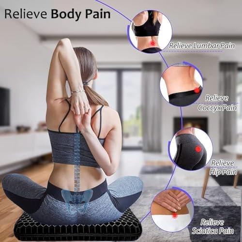 2" Extra Thick Gel Seat Cushion for Long Sitting Pressure Relief