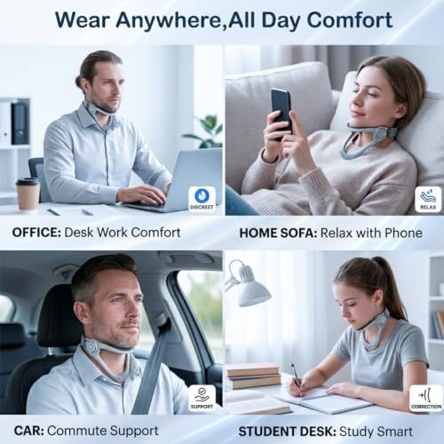 Adjustable Neck Brace, 360°Foldable Cervical Collar with Chin Support