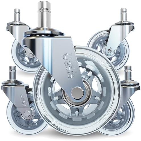 The Office Oasis Original Office Chair Wheels (As Seen On PBS), Silver