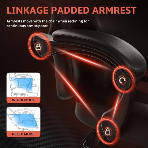 Office Computer Gaming Chair for Adults with Footrest, BlackRed