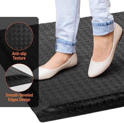 Anti Fatigue Mats Industrial 3' x 7' 15/16" Thick Ergonomic Standing Mat Commercial Heavy Duty Diamond Plate Shop Floor Mats Helps Relieve Back and Leg Soreness