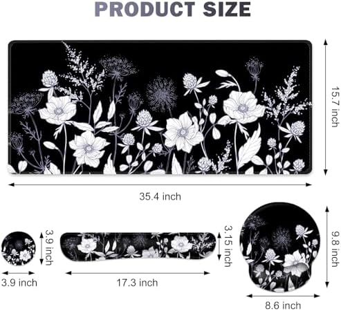 Gaming Mouse Pad, Large Desk Mat, 4in1 XXL Mousepad Cute Desk Pad Protector