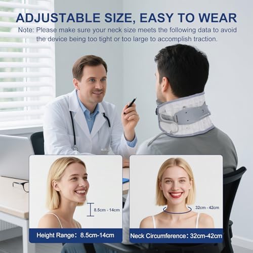 Cervical Neck Traction Device, Inflatable Neck Stretcher for Pain Relief, Posture Correction, Neck Brace Neck Decompression Device with Air Pump