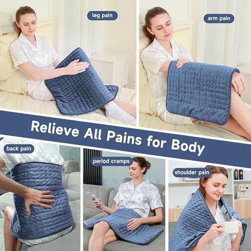 Heating Pad for Back Neck Shoulder, Heating Pads for Period Cramps Relief, Christma s, Father, Mother Gifts for Women, Men, Dad, Mom, Soft & Rapid Heat Large Size 17"x33"