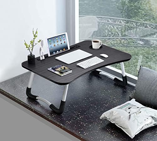 Slendor Foldable Lap Desk with Cup Holder for Bed, Couch, Floor