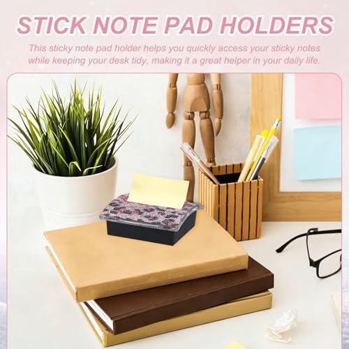 PATIKIL Stick Note Pad Holders 4x4 Sticky Note Dispenser Holder Champagne