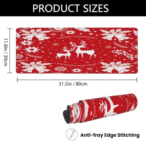 Christmas Large Mouse Pad Non-Slip Rubber Long Gaming Desk Mat