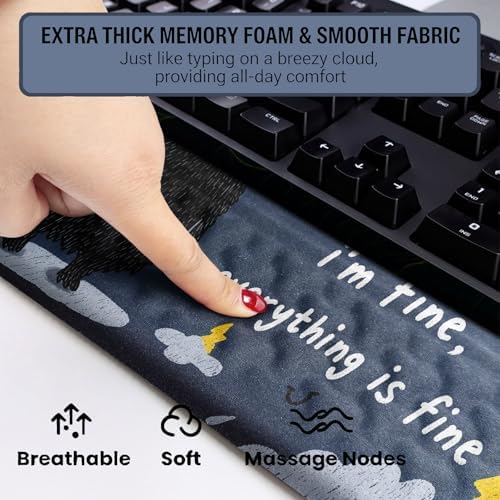 Ergonomic Keyboard Stand with Cute Monster Memory Foam Wrist Rest