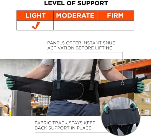 Ergodyne ProFlex 1650 Back Support Belt, 7.5" Elastic, Adjustable, Removeable Straps, XL